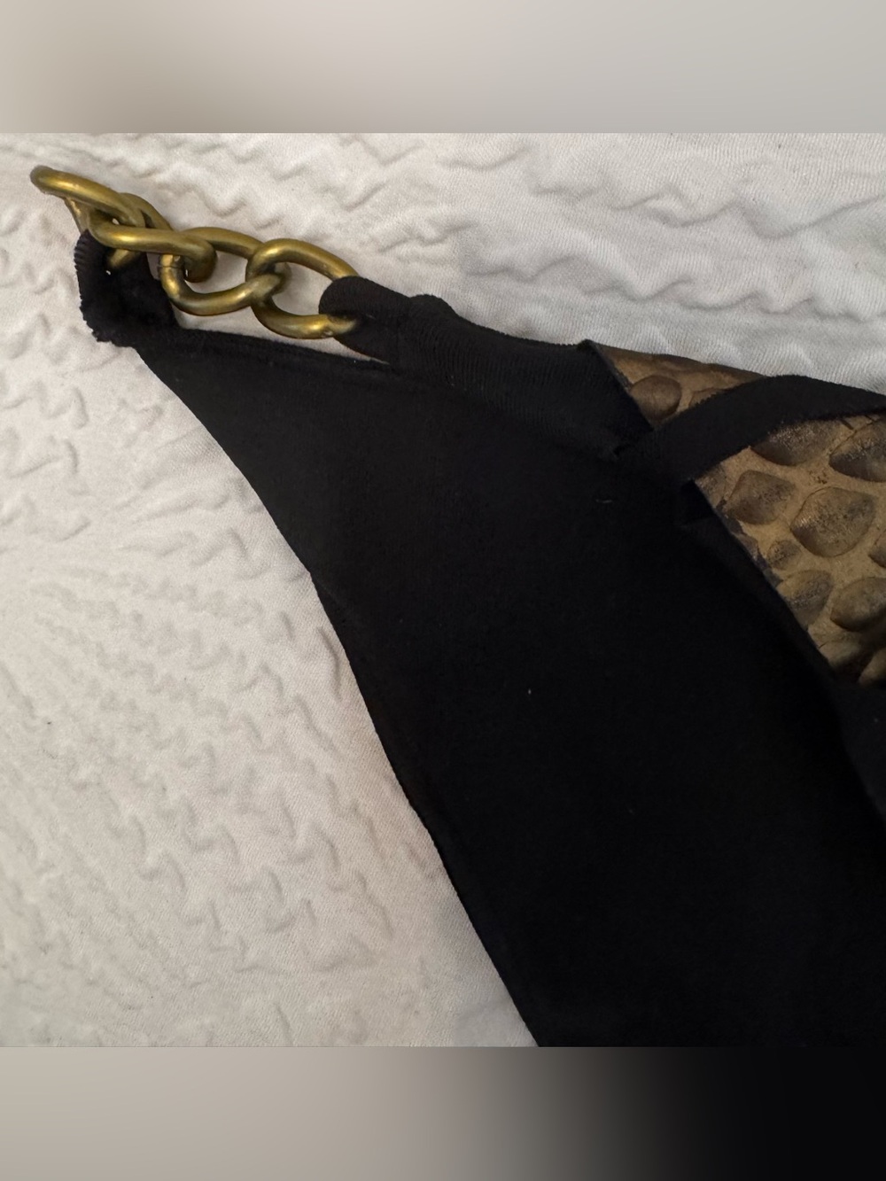Blue Glue Leopard & Zebra Print With Leather & Chain Detail Size M - Picture 12 of 14